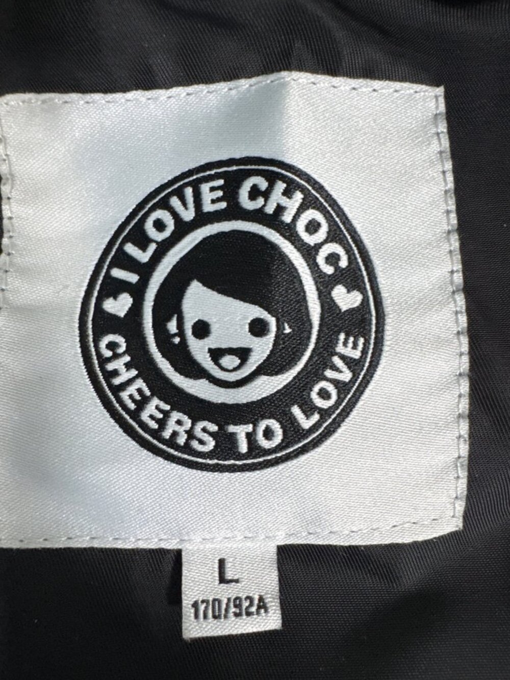 I Love Choc Cheers To Love Hooded Windbreaker Rain Jacket Womens L Black - Picture 3 of 13
